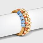 Semi-precious Aventurine Beaded Stretch Bracelet Set 3pc - Universal Thread Blue