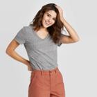 Women's Relaxed Fit Short Sleeve V-neck T-shirt - Universal Thread Heather Gray Xs, Women's, Grey Gray