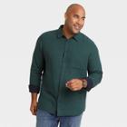 Men's Tall Standard Fit Long Sleeve Plaid Button-down Shirt - Goodfellow & Co Green