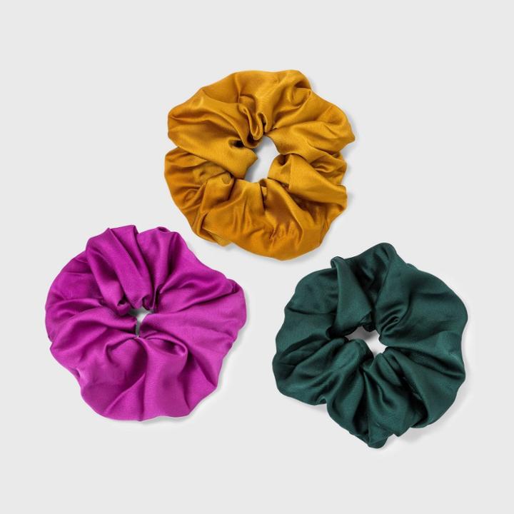 Solid Satin Jumbo Hair Twister Set 3pc - Wild Fable Fuchsia