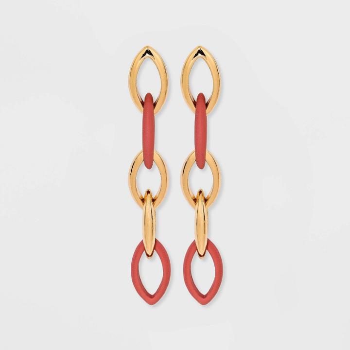 Dangle Link Drop Earrings - A New Day Rust, Red