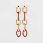 Dangle Link Drop Earrings - A New Day Rust, Red