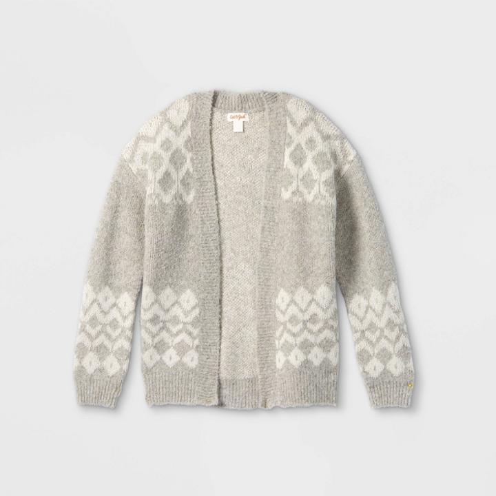 Girls' Short Open Cardigan - Cat & Jack Gray