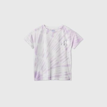 Girls' 'kind Is Cool' Tie-dye Cropped T-shirt - More Than Magic Light Purple