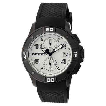 Target Men's Breed Raylan Full-function Chronograph Contour Silicone Strap Watch-black/white, Black White