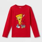 Boys' Adaptive Pizza Long Sleeve Graphic T-shirt - Cat & Jack Red