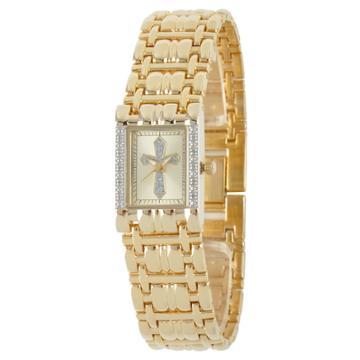 Women's Ewatchfactory Cross Rectangular Bracelet Watch - Gold