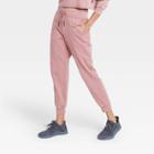 Women's Mid-rise French Terry Acid Wash Tart Jogger Pants With Side Panel - Joylab Rose