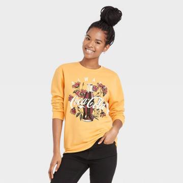 Women's Coca-cola Graphic Sweatshirt - Yellow