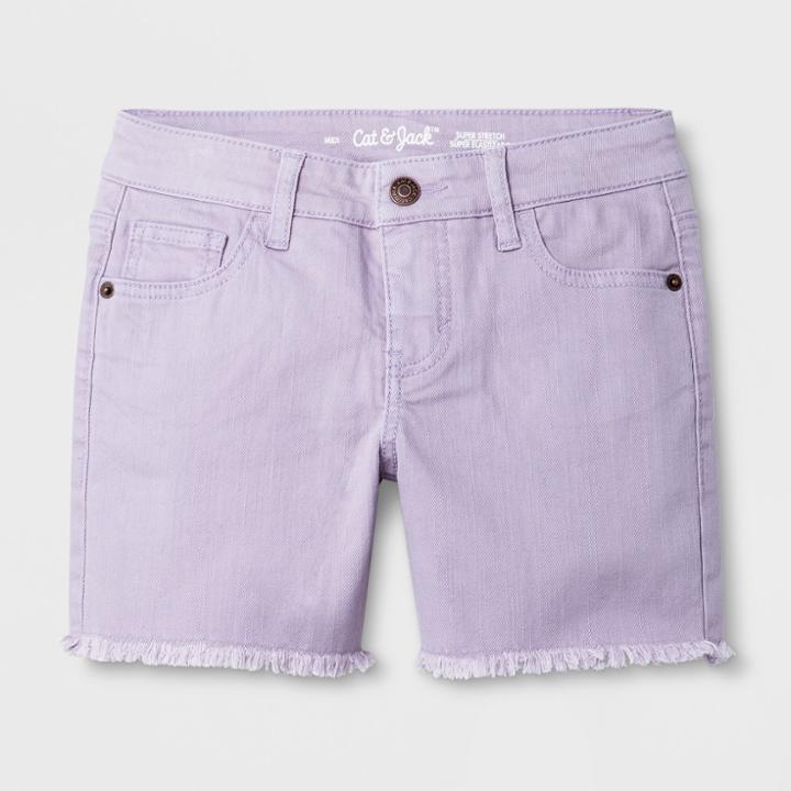 Plus Size Girls' Denim Midi Shorts - Cat & Jack Soft Lilac