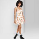 Women's Sleeveless Tie-strap Drop Hem Dress - Wild Fable White Fruit Print