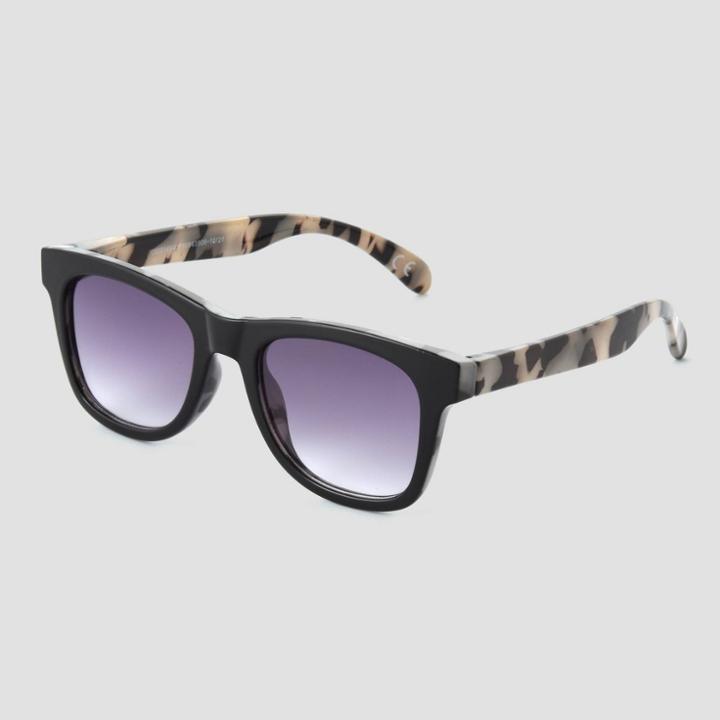 Women's Tortoise Shell Print Surf Sunglasses - Universal Thread Black