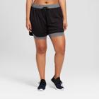 Women's Plus Size Knit Layered Shorts - C9 Champion Black