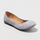 Women's Ona Wide Width Round Toe Ballet Flats - Mossimo Supply Co. Blue 6w,