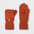 Women's Knit Flip Top Mitten - A New Day Orange
