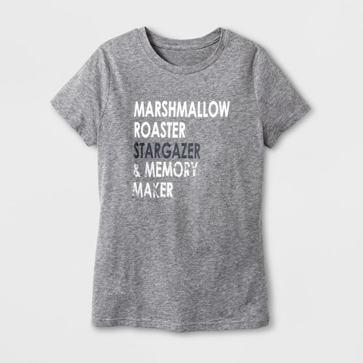 Shinsung Tongsang Women's Short Sleeve Marshmallow Roaster Graphic T-shirt - Gray