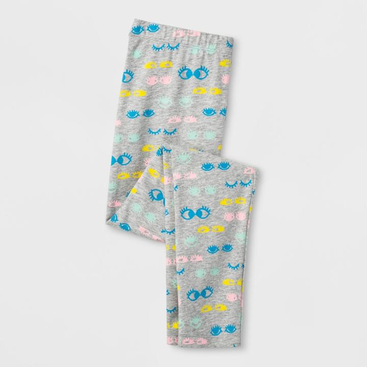 Girls' Eyes Multi Print Favorite Leggings - Cat & Jack Heather Gray