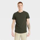 Men's Supima Cotton Henley T-shirt - All In Motion Olive Green