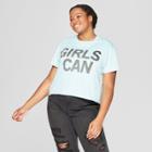 Women's Plus Size Short Sleeve Girls' Can T-shirt - Mighty Fine (juniors') - Blue