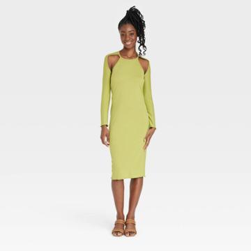 Black History Month Target X Sammy B Women's Long Sleeve Cut Out Bodycon Dress - Green
