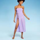 Women's Smocked High Slit Convertible Cover Up Dress - Wild Fable Lilac Purple