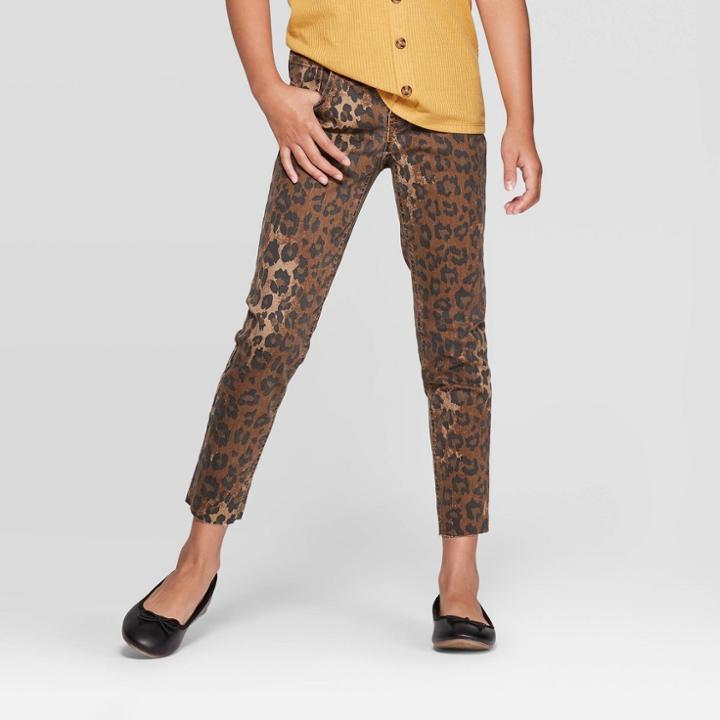 Girls' Raw Hem Skinny Denims - Art Class Brown