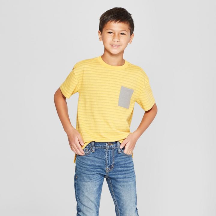 Petiteboys' Short Sleeve Heathered T-shirt - Cat & Jack Yellow Xl, Boy's, Gold