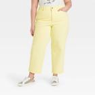 Women's Plus Size Super-high Rise Vintage Straight Cropped Jeans - Universal Thread Yellow