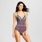 Women's Dream V-wire Light Lift One Piece - Shade & Shore Black Ikat 32c,