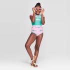 Girls' Waves For Days One Piece Rash Guard Swimsuit 2pc Set - Cat & Jack Aqua Xl, Girl's, Blue