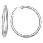 Target Women's Sterling Silver Paddleback Hoop Earrings -