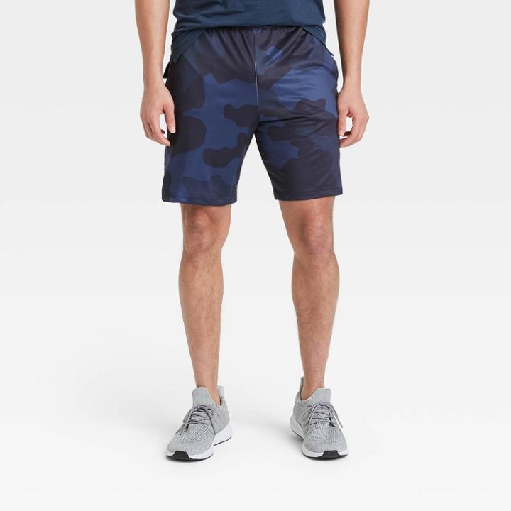 Men's Camo Print Training Shorts - All In Motion Navy