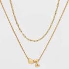 14k Gold Dipped 'z' Initial With Heart Chain Necklace - A New Day Gold
