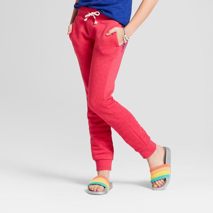 Girls' Fleece Jogger Pants - Cat & Jack Dark Pink
