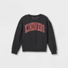 Girls' Oversized Graphic Crewneck Sweatshirt - Art Class Black