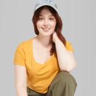 Women's Plus Size Washed Cropped Short Sleeve T-shirt - Wild Fable Gold