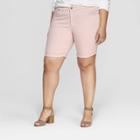 Women's Plus Size Mid-rise Denim Shorts - Universal Thread Pink