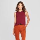 Women's Relaxed Fit Crew Tank - A New Day Burgundy (red)