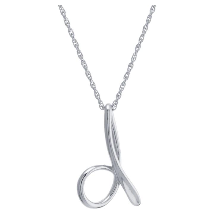 Distributed By Target Women's Sterling Silver Cursive Script Initial Pendant - D (18),