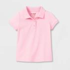 Toddler Girls' Short Sleeve Pique Uniform Polo Shirt - Cat & Jack Rose