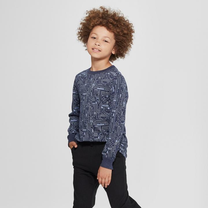 Boys' Long Sleeve T-shirt - Cat & Jack Navy