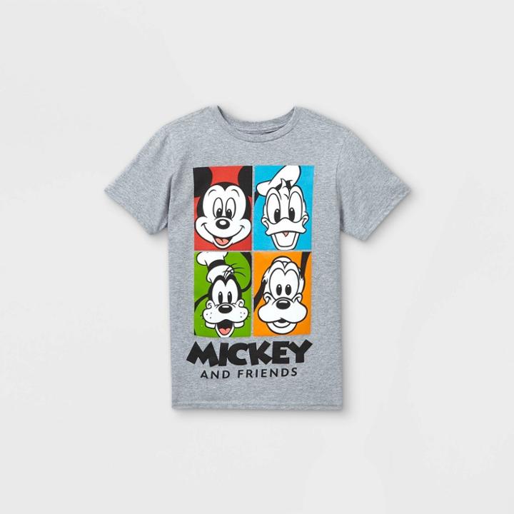 Boys' Disney Mickey Mouse & Friends Short Sleeve Graphic T-shirt - Gray