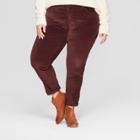 Women's Plus Size Velvet Skinny Jeans - Universal Thread Burgundy