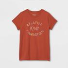Girls' 'creative Kind Courageous' Short Sleeve Graphic T-shirt - Cat & Jack Orange