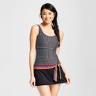Clean Water Women's Side Tie Swim Dress Swim Dresses - Black