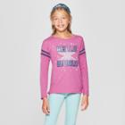 Girls' Hello World Graphic Long Sleeve T-shirt - Cat & Jack Purple