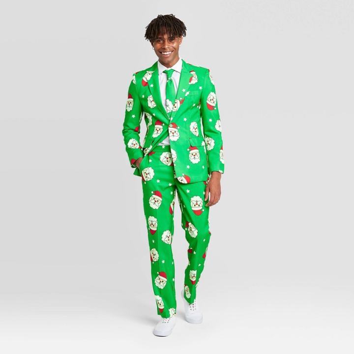 Tipsy Elves Men's Santa Ugly Holiday Suit