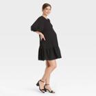 The Nines By Hatch Puff 3/4 Sleeve Maternity Dress Black