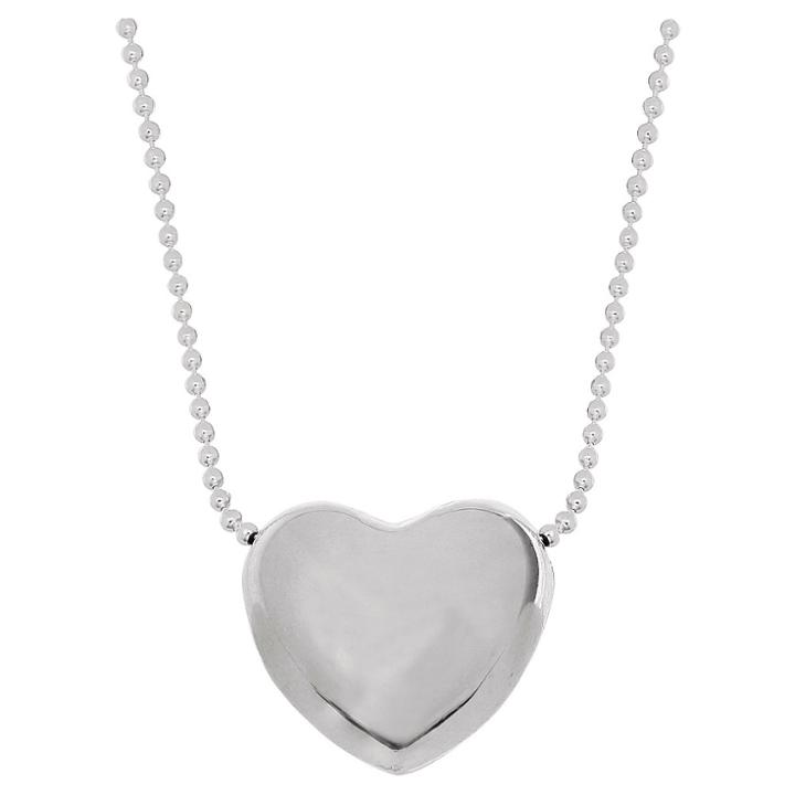 Target Women's Heart Pendant In Sterling Silver On Beaded Chain -silver