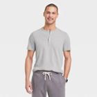 Men's Regular Fit Short Sleeve Henley Shirt - Goodfellow & Co Oatmeal